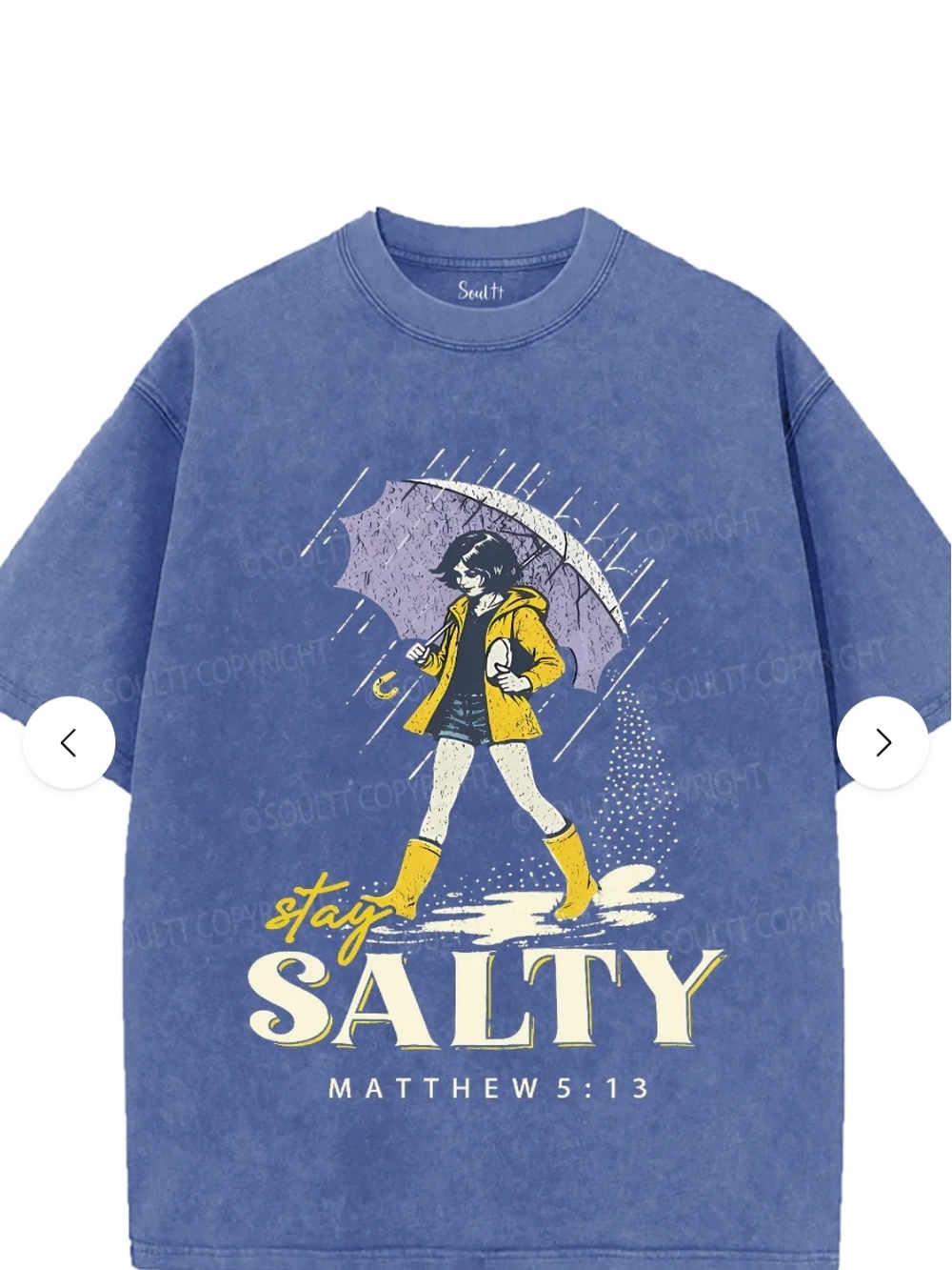 Blue 'Stay Salty' Graphic Short Sleeve Tee